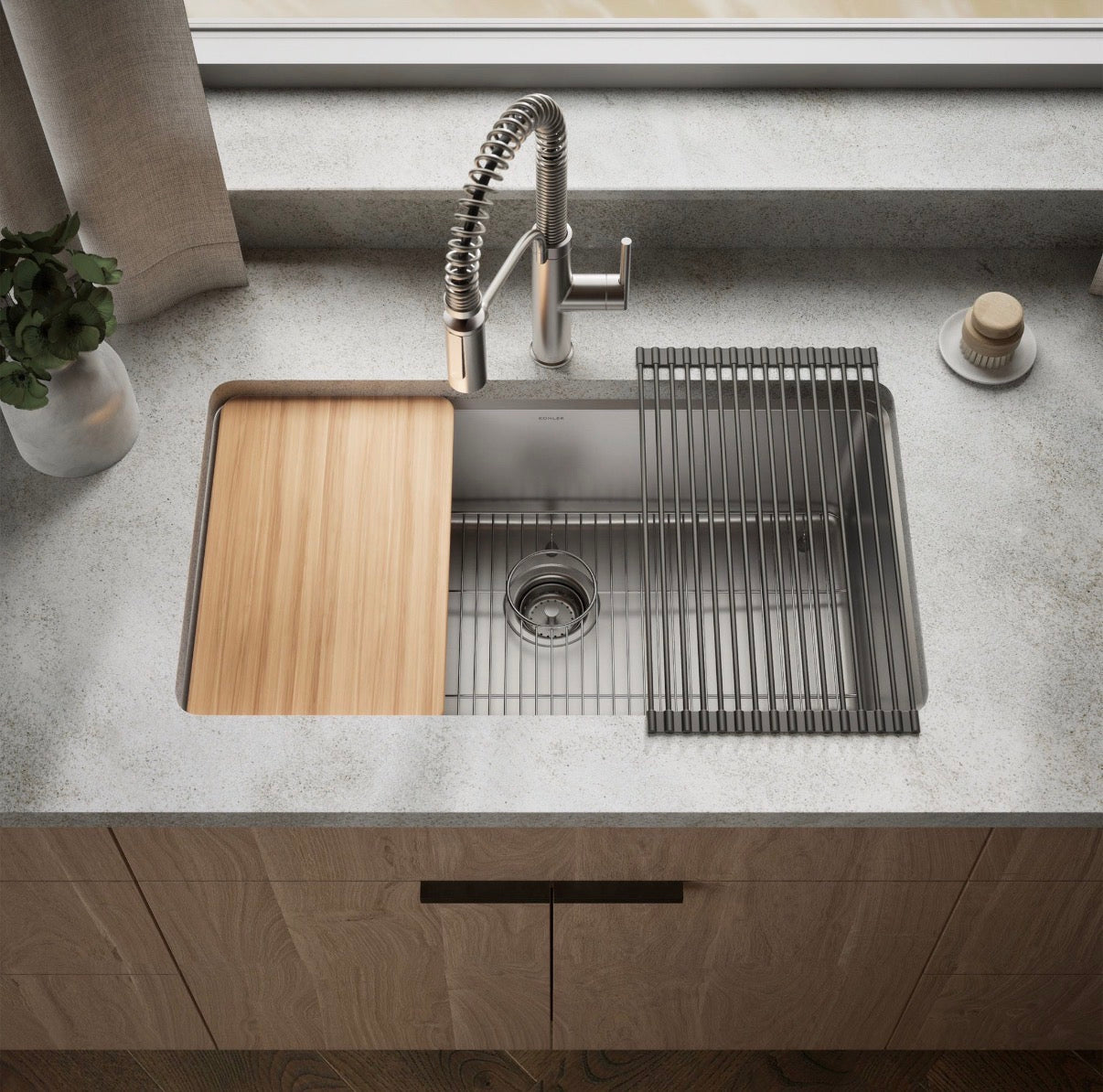 Brand New Kohler Provo 33" Dual Mount Single-bowl Workstation Kitchen Sink Kit