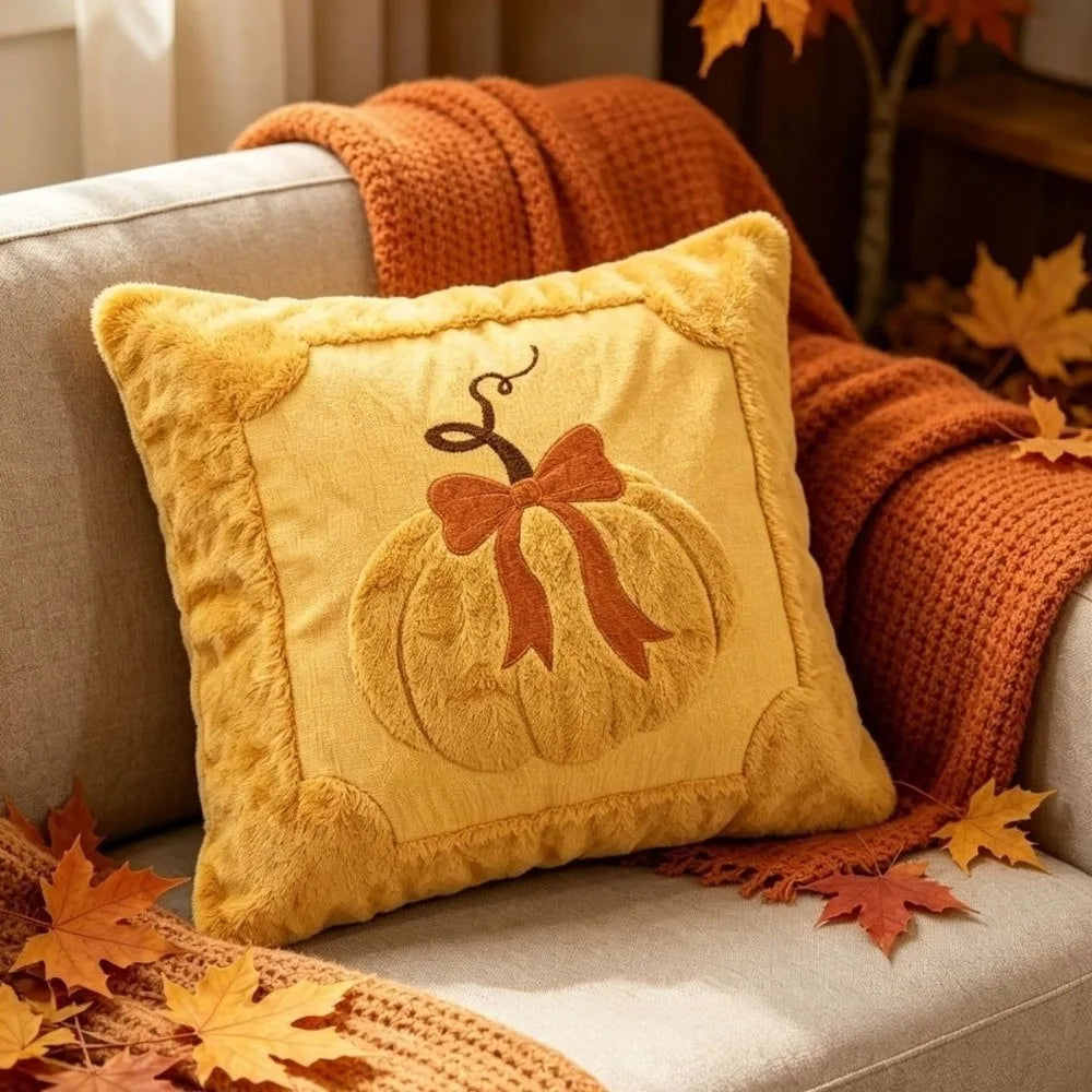 New Halloween Style Throw Pillow Cover Pumpkin Tufted (2psc18*18 in )Cushion Cover Embroidered Pillow Covers Fall Decor