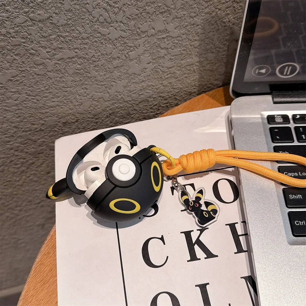 Pocket Monsters Pokemon 3D Umbreon Poké Ball Earphone Case For Airpods 3 4 Pro 3 2 Wireless Bluetooth Headset Protective Cover