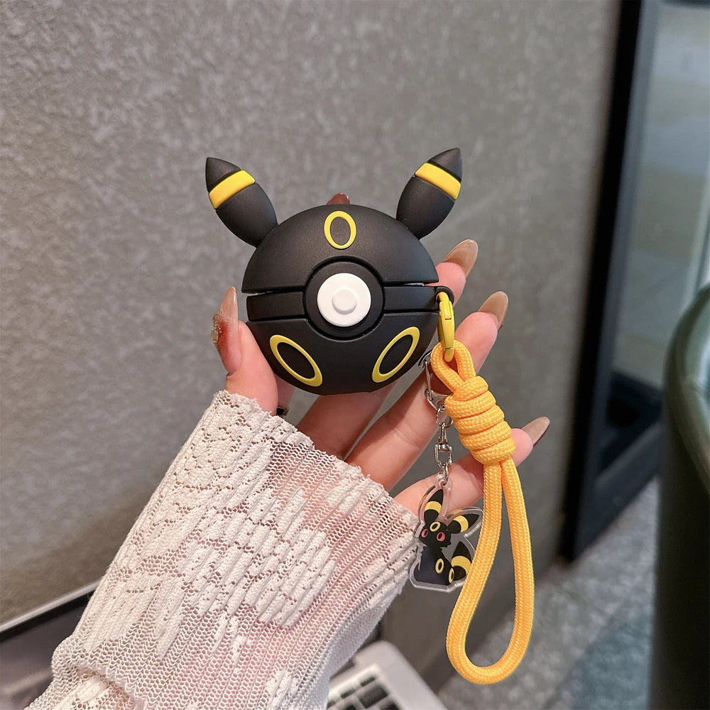 Pocket Monsters Pokemon 3D Umbreon Poké Ball Earphone Case For Airpods 3 4 Pro 3 2 Wireless Bluetooth Headset Protective Cover