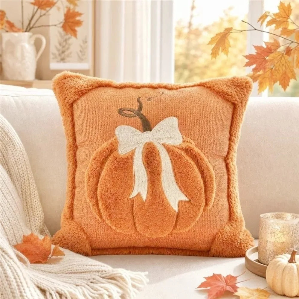 New Halloween Style Throw Pillow Cover Pumpkin Tufted (2psc18*18 in )Cushion Cover Embroidered Pillow Covers Fall Decor