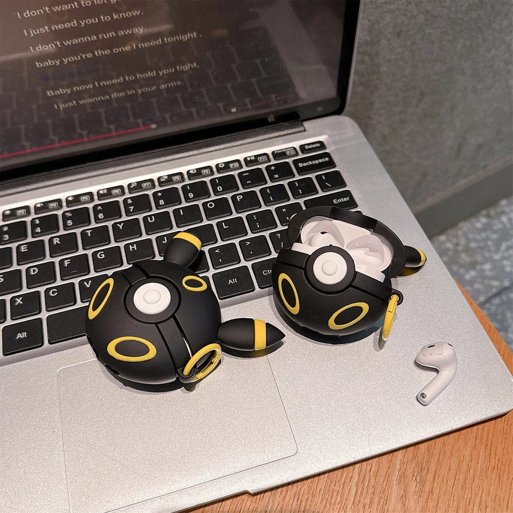 Pocket Monsters Pokemon 3D Umbreon Poké Ball Earphone Case For Airpods 3 4 Pro 3 2 Wireless Bluetooth Headset Protective Cover