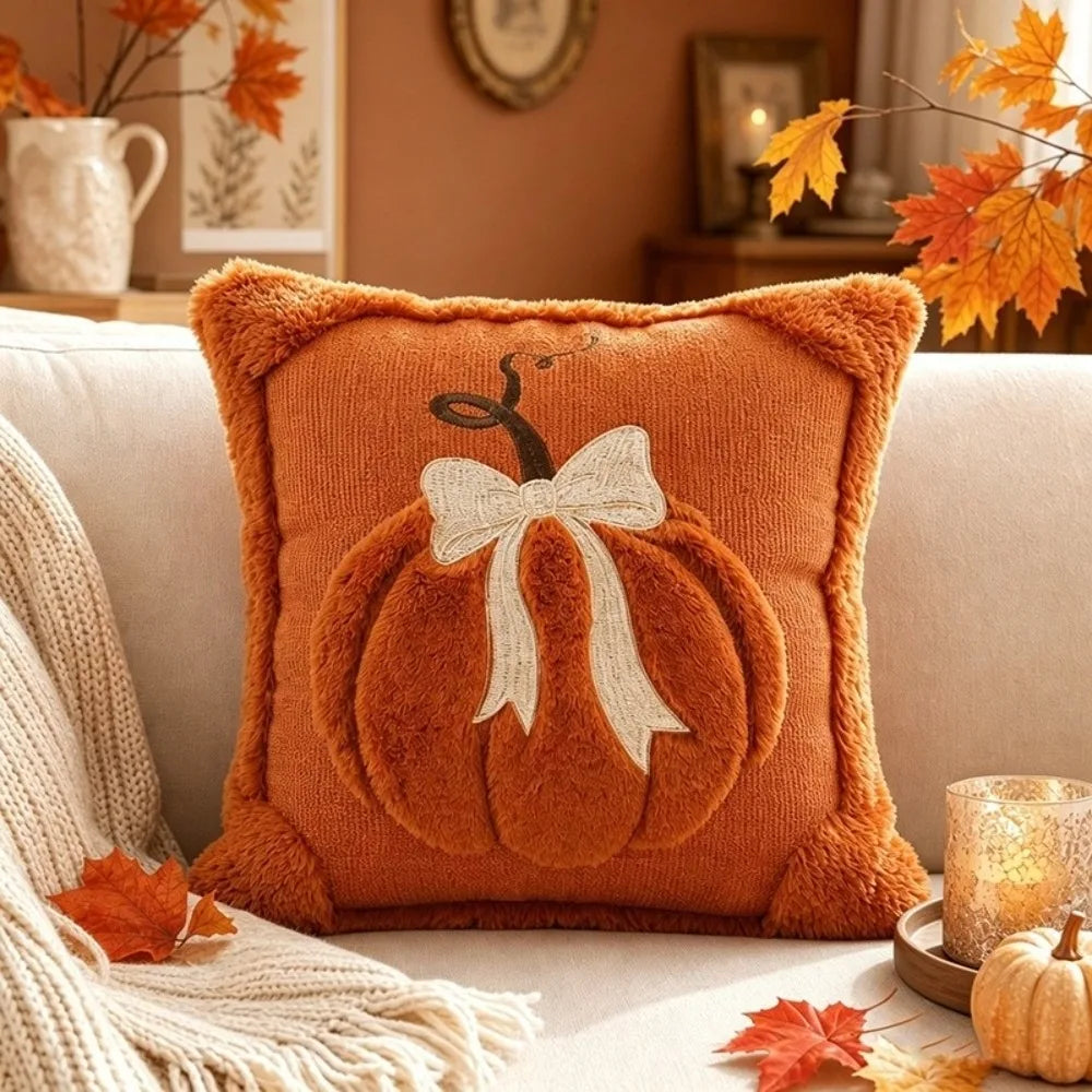 New Halloween Style Throw Pillow Cover Pumpkin Tufted (2psc18*18 in )Cushion Cover Embroidered Pillow Covers Fall Decor