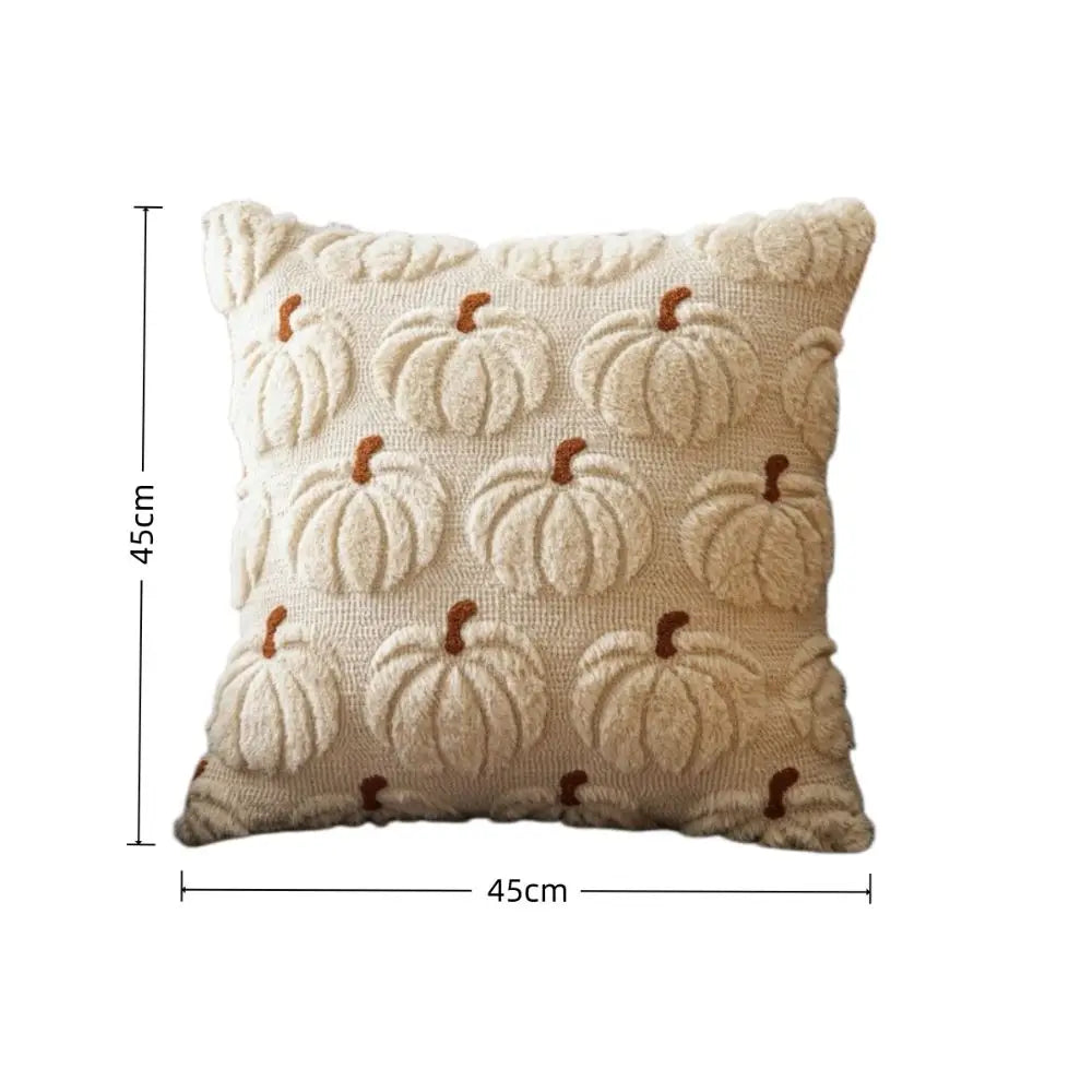 New Halloween Style Throw Pillow Cover Pumpkin Tufted (2psc18*18 in )Cushion Cover Embroidered Pillow Covers Fall Decor