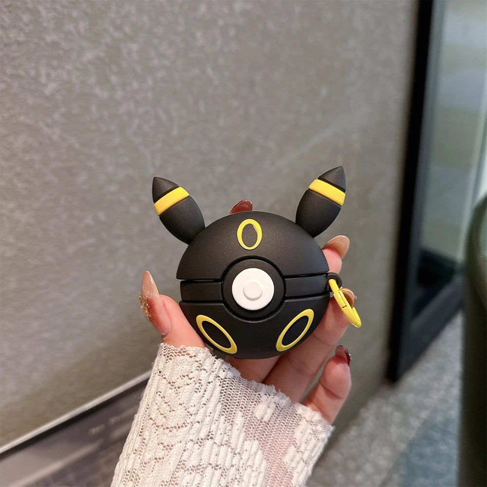 Pocket Monsters Pokemon 3D Umbreon Poké Ball Earphone Case For Airpods 3 4 Pro 3 2 Wireless Bluetooth Headset Protective Cover