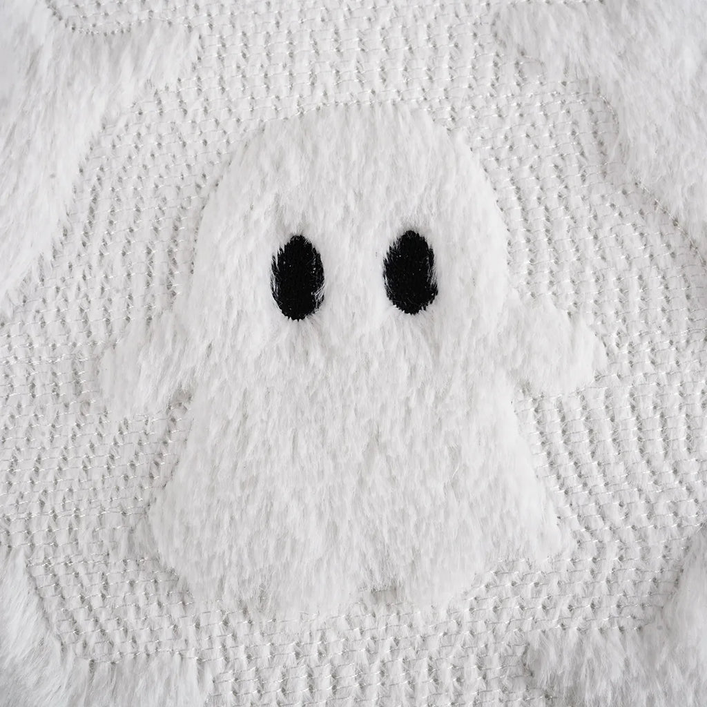 ‌Halloween Ghost Plush Pillowcase (2pc18*18in)Pillow Cover Funny Ghosts Print Cushion Cover Home Decorations Holiday Gifts